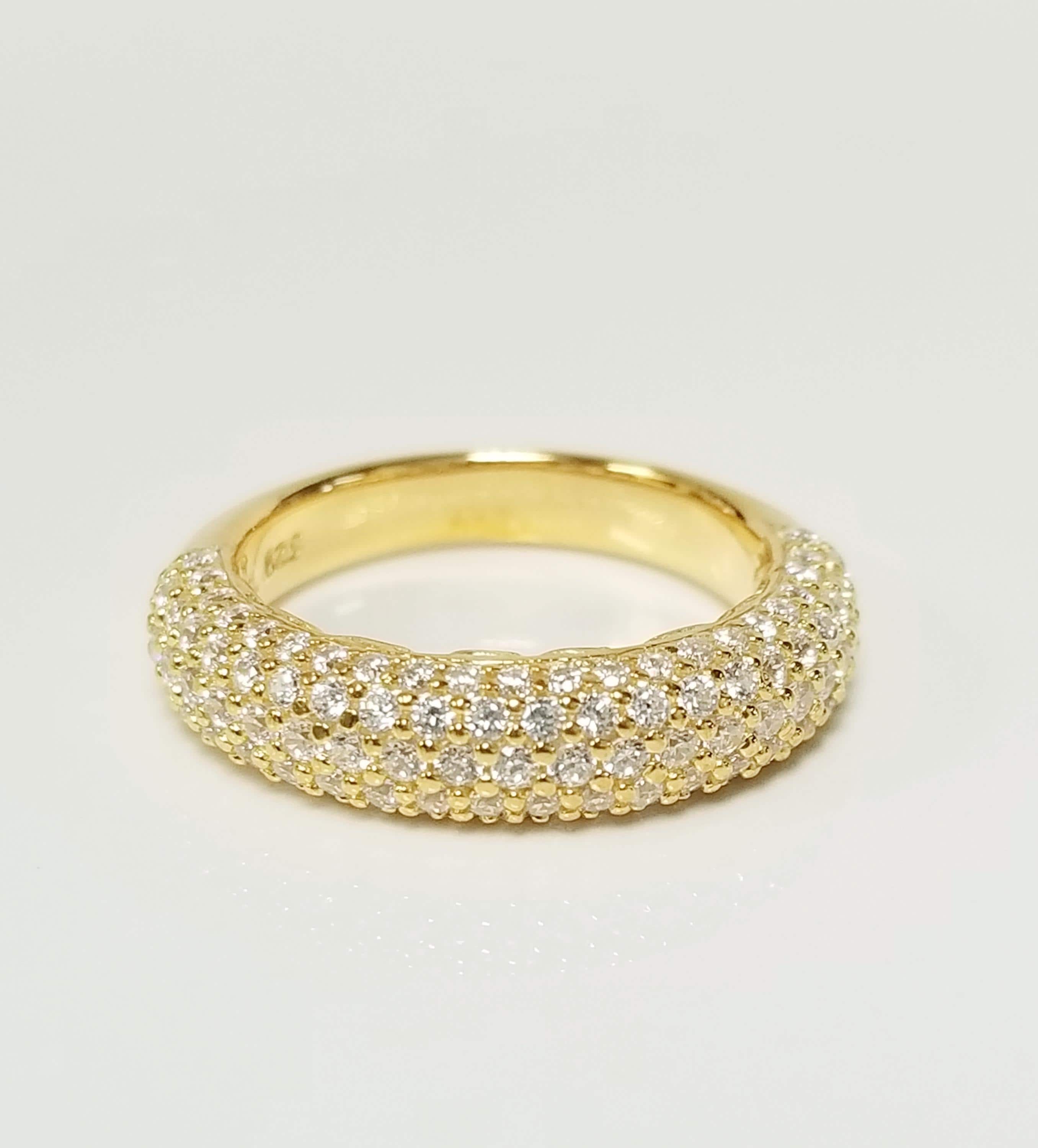 Sold to (りん ) Size 6 7 or 8 Estate Sterling Silver 925 Gold Tone Cz 1ct Diamond