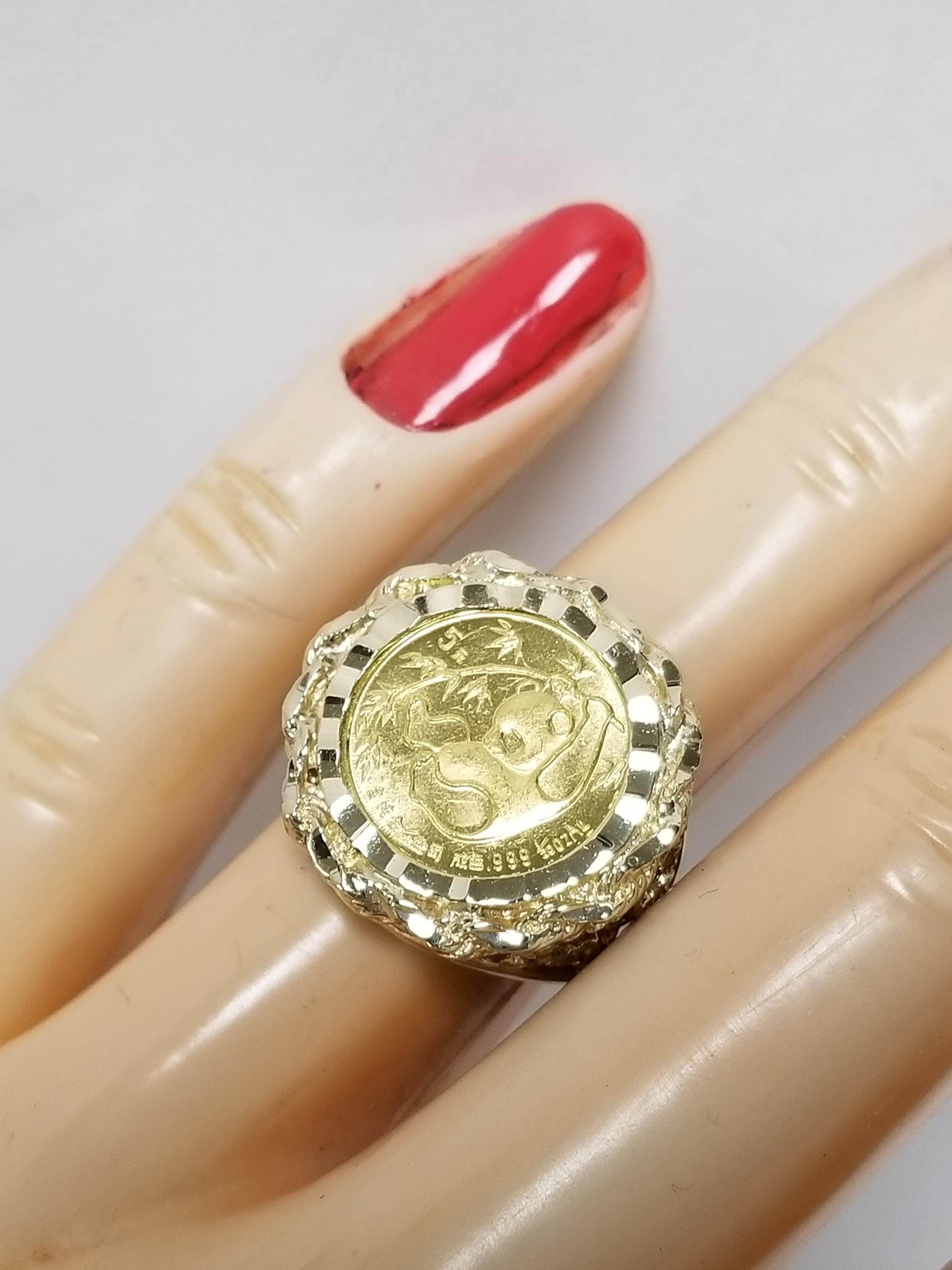 5.29 Grams Size 6.5 Estate 10k Yellow Gold Panda 1985 .999 1