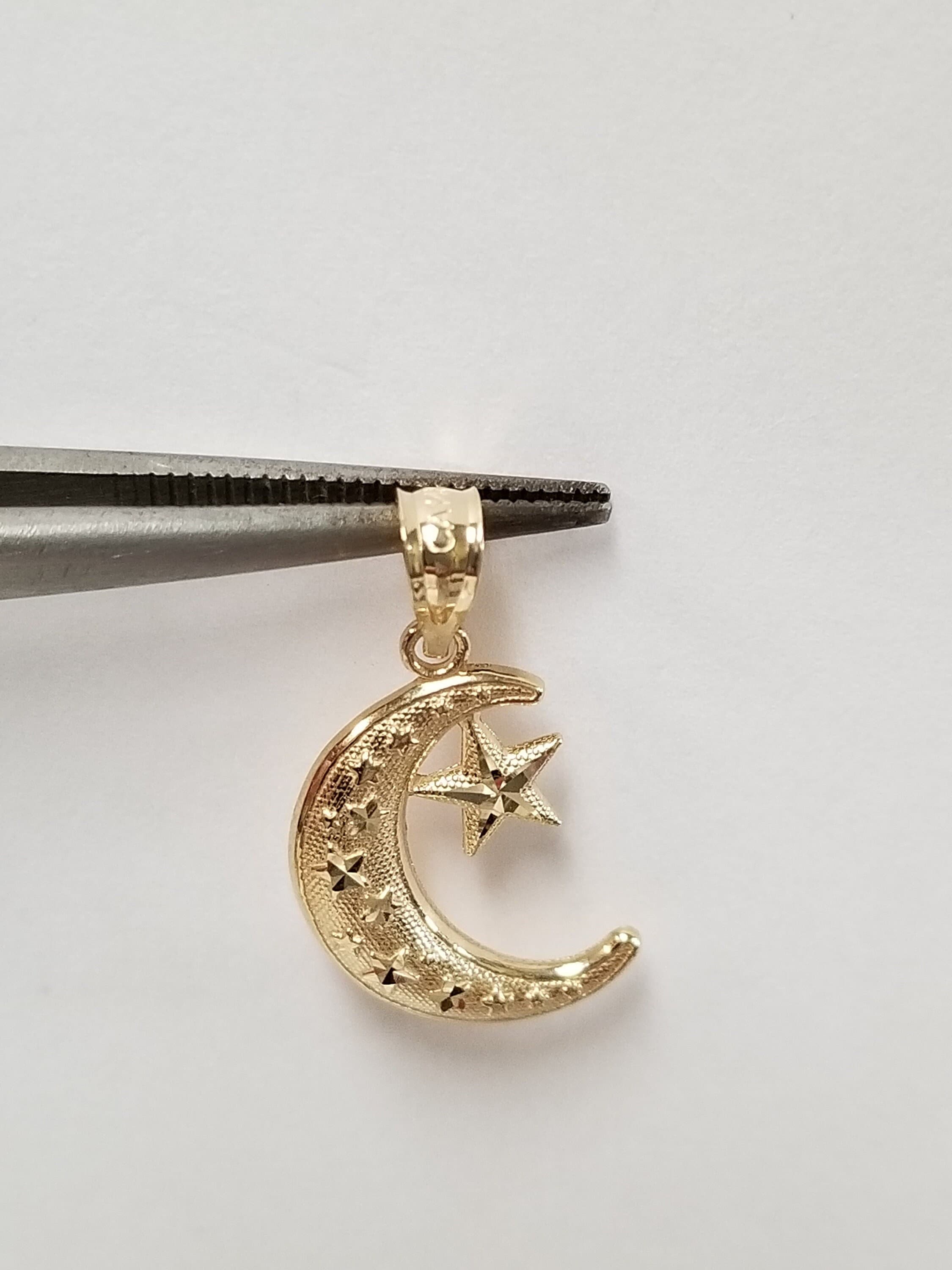 14k Yellow Gold 3-D Moon Polished Charm Pendant 21mmx10mm 14k Yellow Gold 3-D Moon Polished Charm Pendant 21mmx10mm