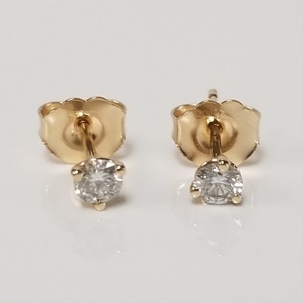 SI1 G Estate 14k White or Yellow Gold .25ct Diamond Studs Earrings Stud  .20ct .30ct  G357