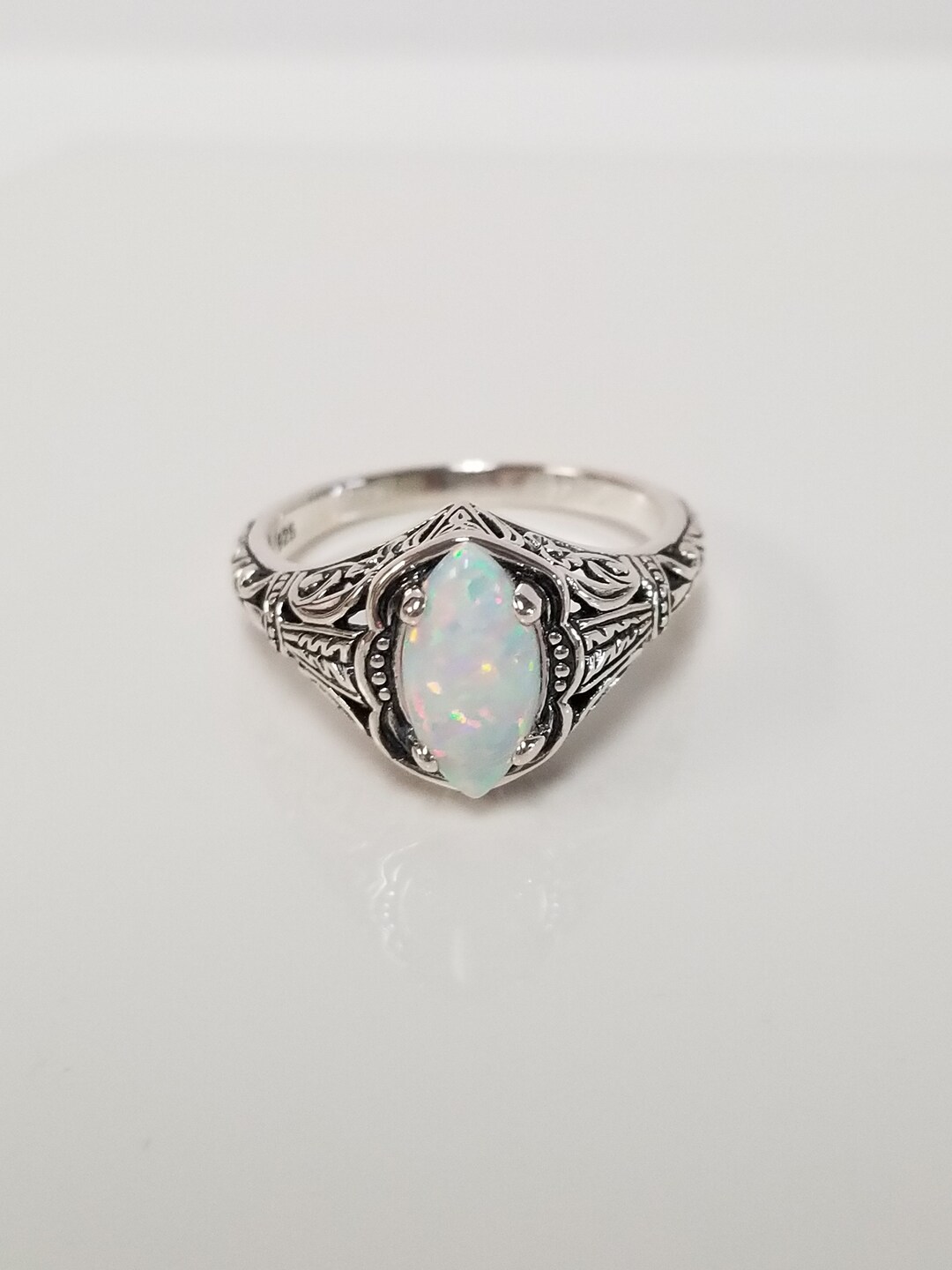 Sale Size 6 7 9 Estate Sterling Silver 925 Created 1ct Opal