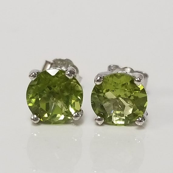 Natural Green PERIDOT 3 Gemstone 925 Solid Silver Art Dangle Earrings 1.5/" NEW