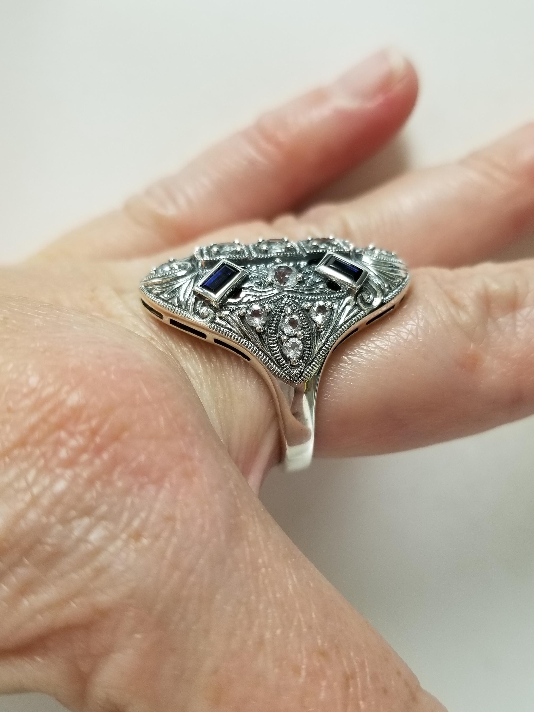Antiqued Sterling Silver Plated Filigree Bezel Setting With Ring – 25x18mm (4 Pcs)