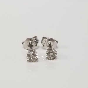 3,5 mm 14k Weißgold .30ct Diamant Ohrstecker .25ct .35ct Diamant Ohrstecker Stud Hochzeit Licht Champagner .25ct GB11-0