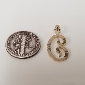 3/4" Estate 10k Ouro Amarelo Monograma C Inicial Capital Pingente Charme Letra G404