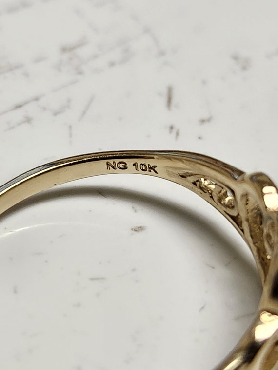 10k Gold Double Heart CZ Filigree Ring 10k Gold Double Heart CZ Filigree Ring
