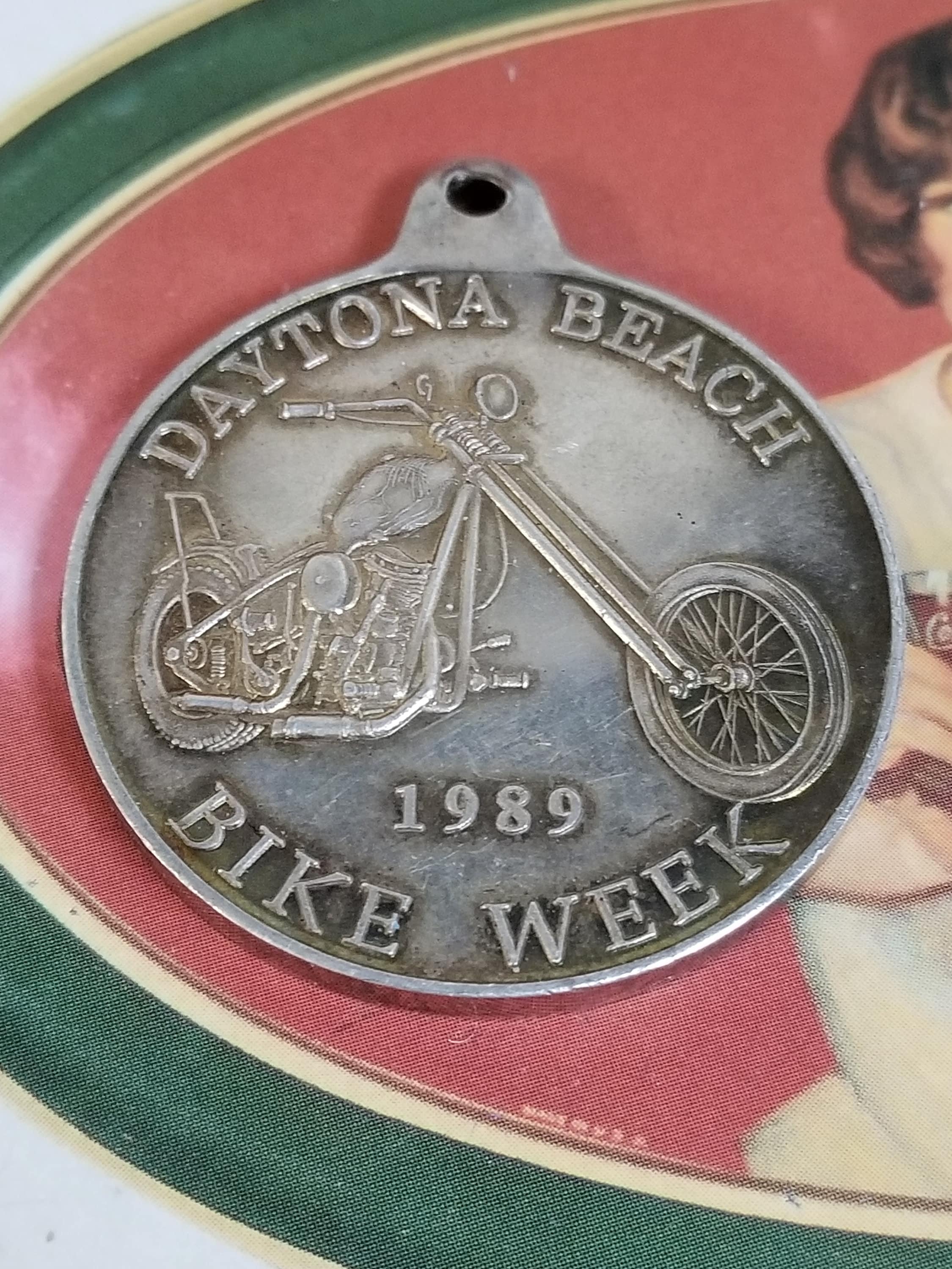 Old Silver 1 Oz Silver 1989 Daytona Beach Bike Week Motorcycle 999
