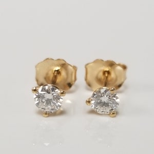 CHOICE SI1 F Sale 4mm Estate 14k Yellow or White Gold Natural .35ct Diamond Martini Studs Earrings G352