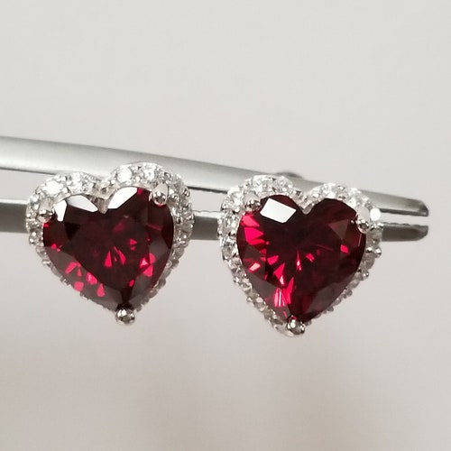 Estate Sterling Silver 925 Tanzanite Heart Cz Diamond Earrings - Etsy