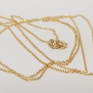Spring Clasp 20&quot; or 22&quot; Estate 14k Yellow Gold Necklace Curb Chain Single Link .50mm 20&quot; G628