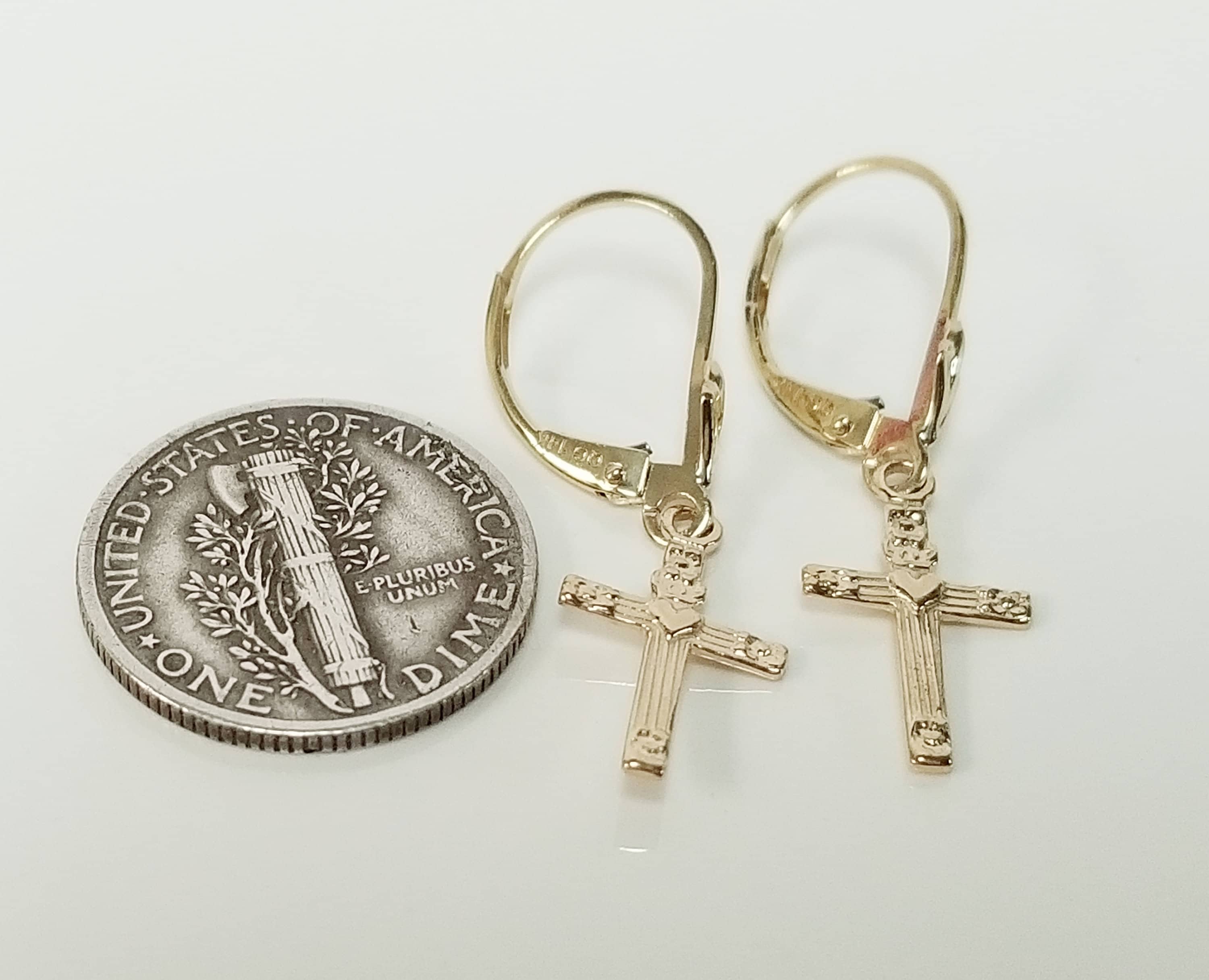 [LLOYD] 14K☆Volume Cross One Touch Earrings Sale 1