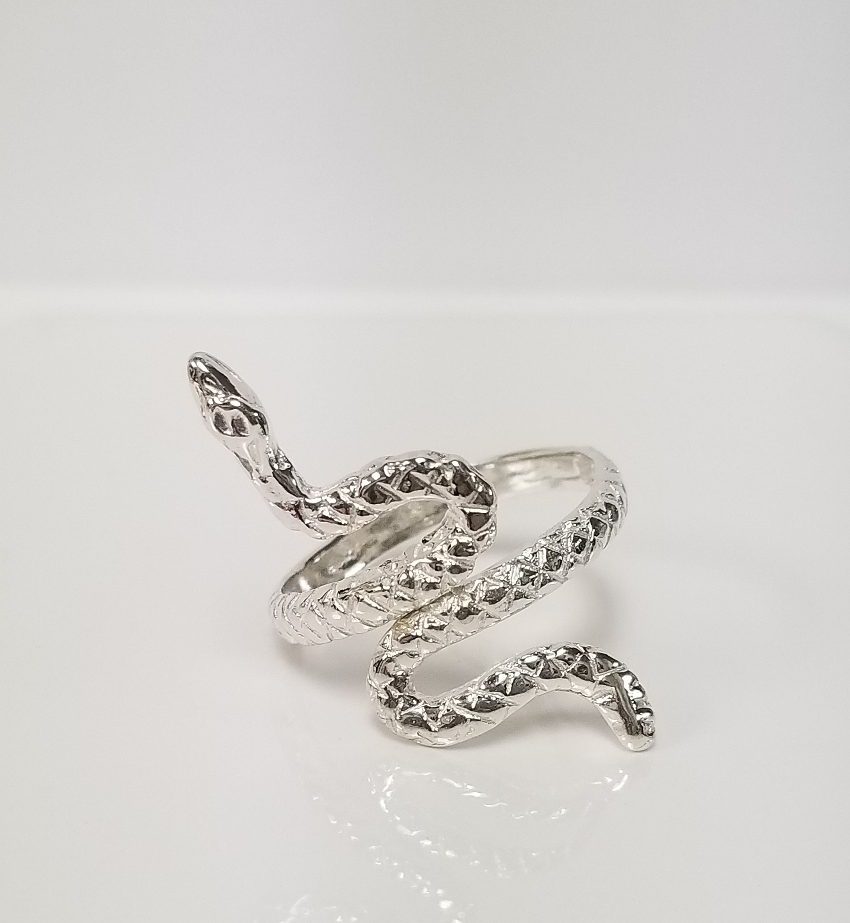 Size 6 7 8 Estate Sterling Silver 925 Eyes Snake Ring Cobra