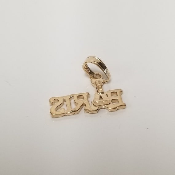10k Gold Eiffel Tower Charm – Dainty Pendant Or Bracelet Charm, Yellow Gold - View #2