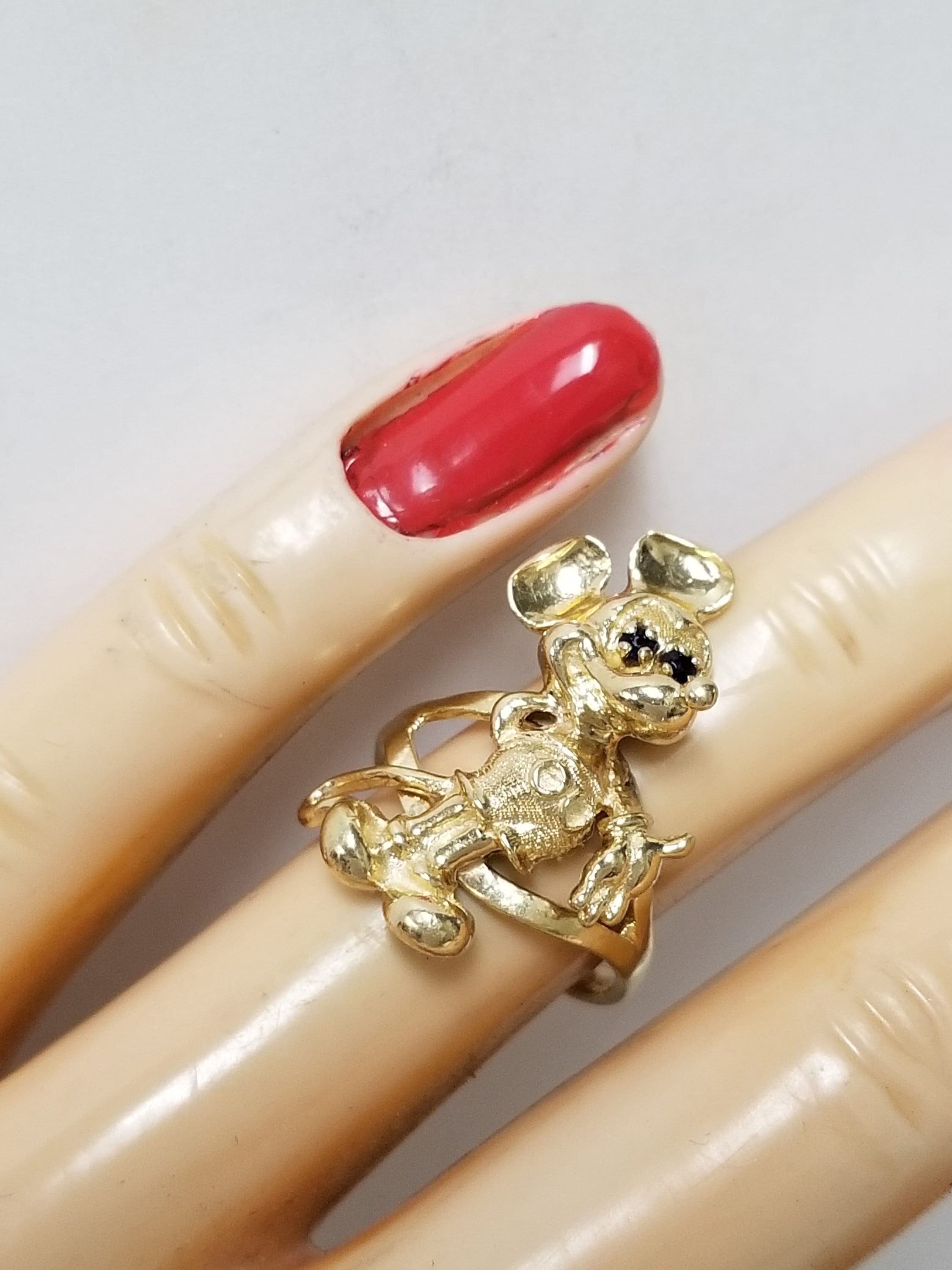 5.09 Grams Size 5.5 Estate 14k Yellow Gold Sapphire Disney