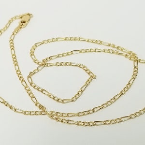 1.65 Grams 18" Estate 10k Yellow Gold Figaro 1.5mm Necklace Chain Daughter Son Anniversary Birthday OJ