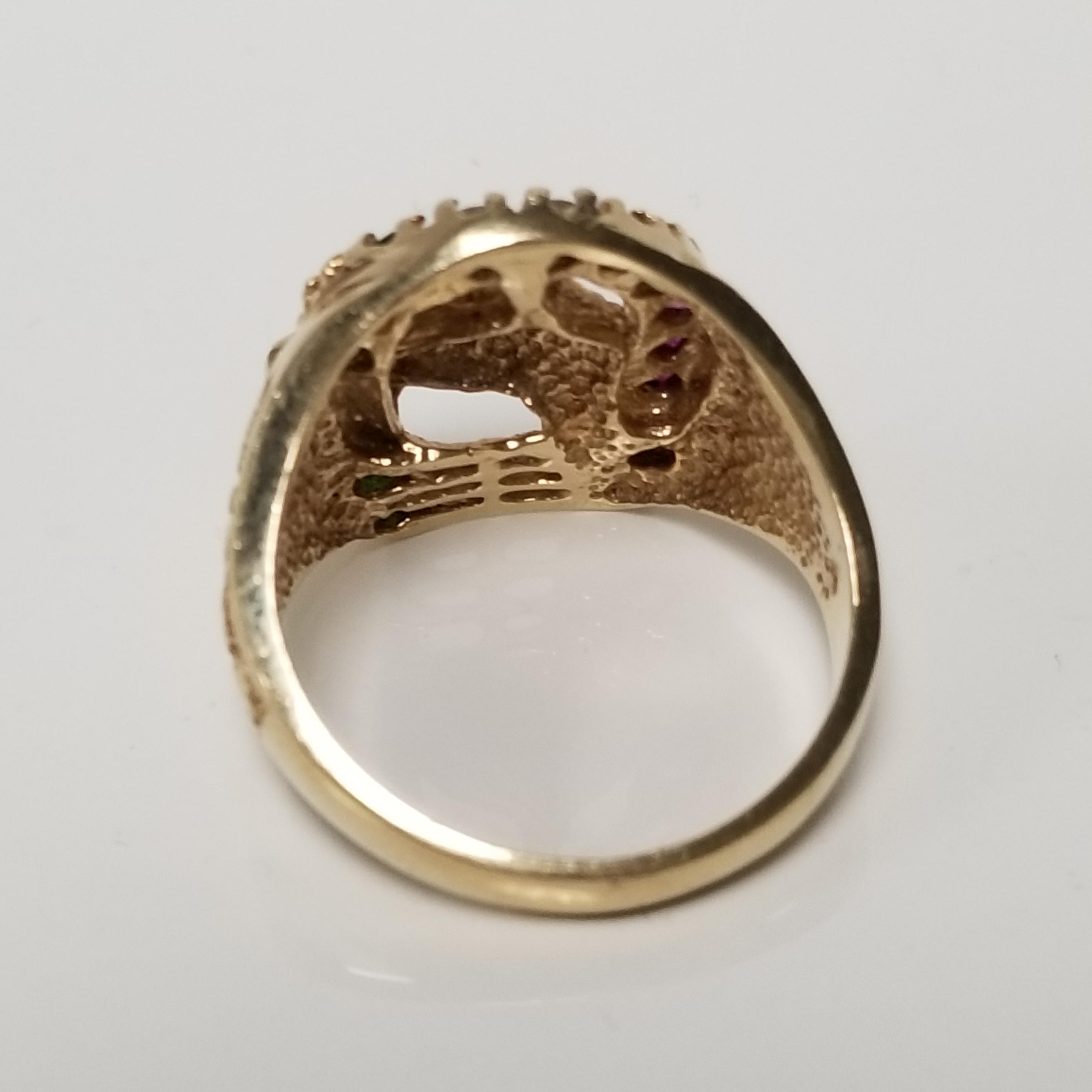 10.41 Grams Size 10.5 Estate 14k Yellow Gold .50ct Ruby