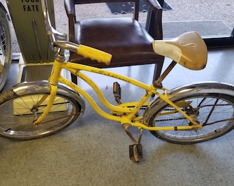 Local Pickup Estate Original Vintage 1973 Schwinn Bantam Kool Lemon Yellow Cool Bike Bicycle J35-6 Boy Girl Pedal Kick Stand Handle Bar Seat