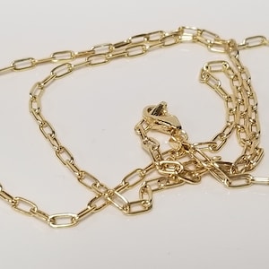 18&quot; Estate 14k Yellow Gold Paperclip Fancy Link Curb 2mm Necklace Chain G640