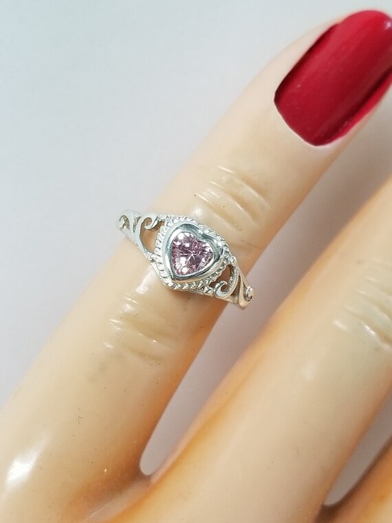 Size 1 3 5 7 8 10 Estate Sterling Silver 925 Baby Pink Ice 1/4ct