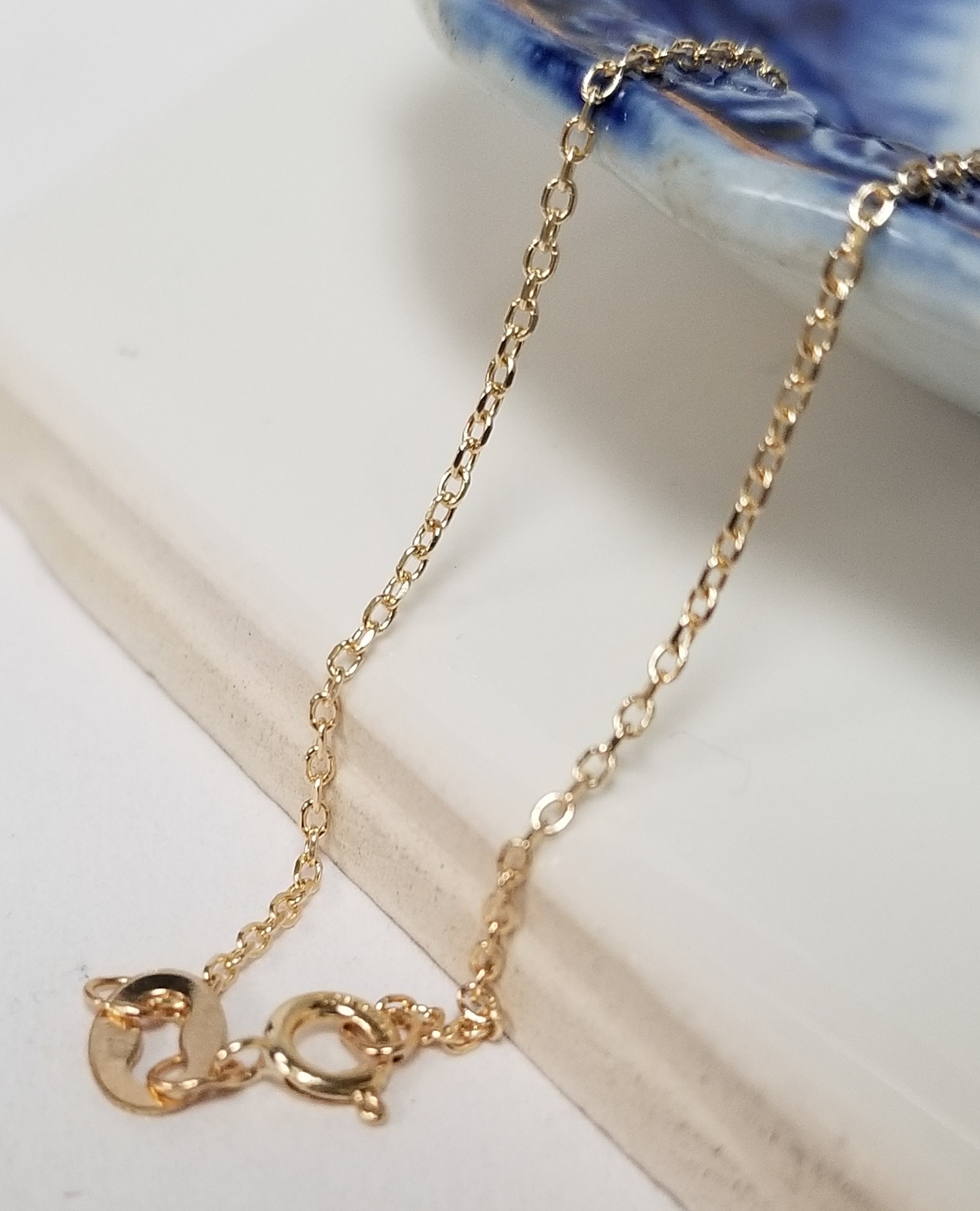 14k Solid Yellow Gold High Polish Cable Link Pendant