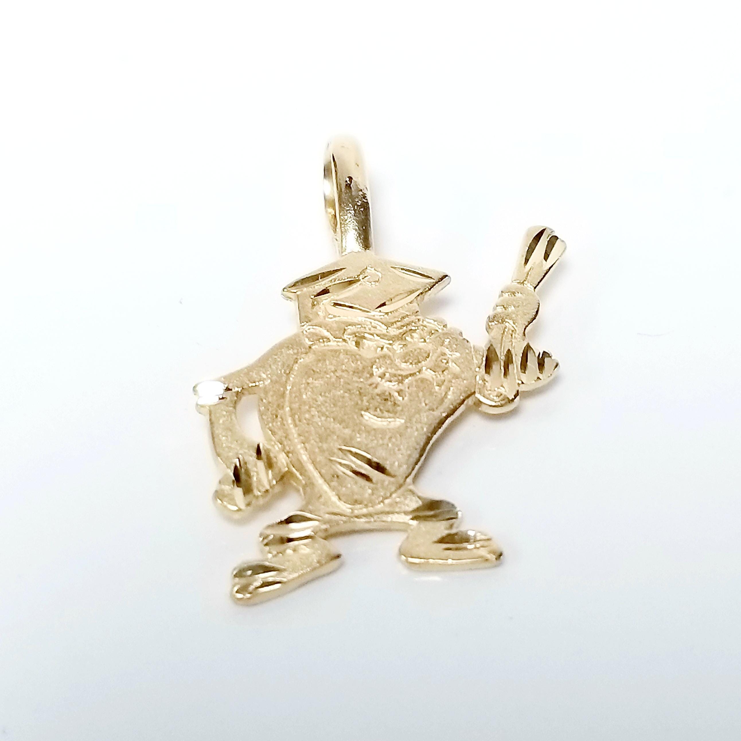 1.58 Grams Estate 14k Yellow Gold Tasmanian Devil Taz Graduate