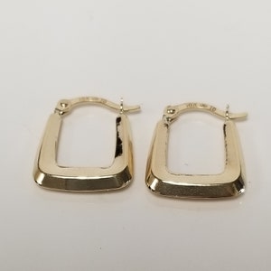 5/8" Estate 10k Yellow Gold Small Twist Cut Hoops Earrings Wheat Design G585