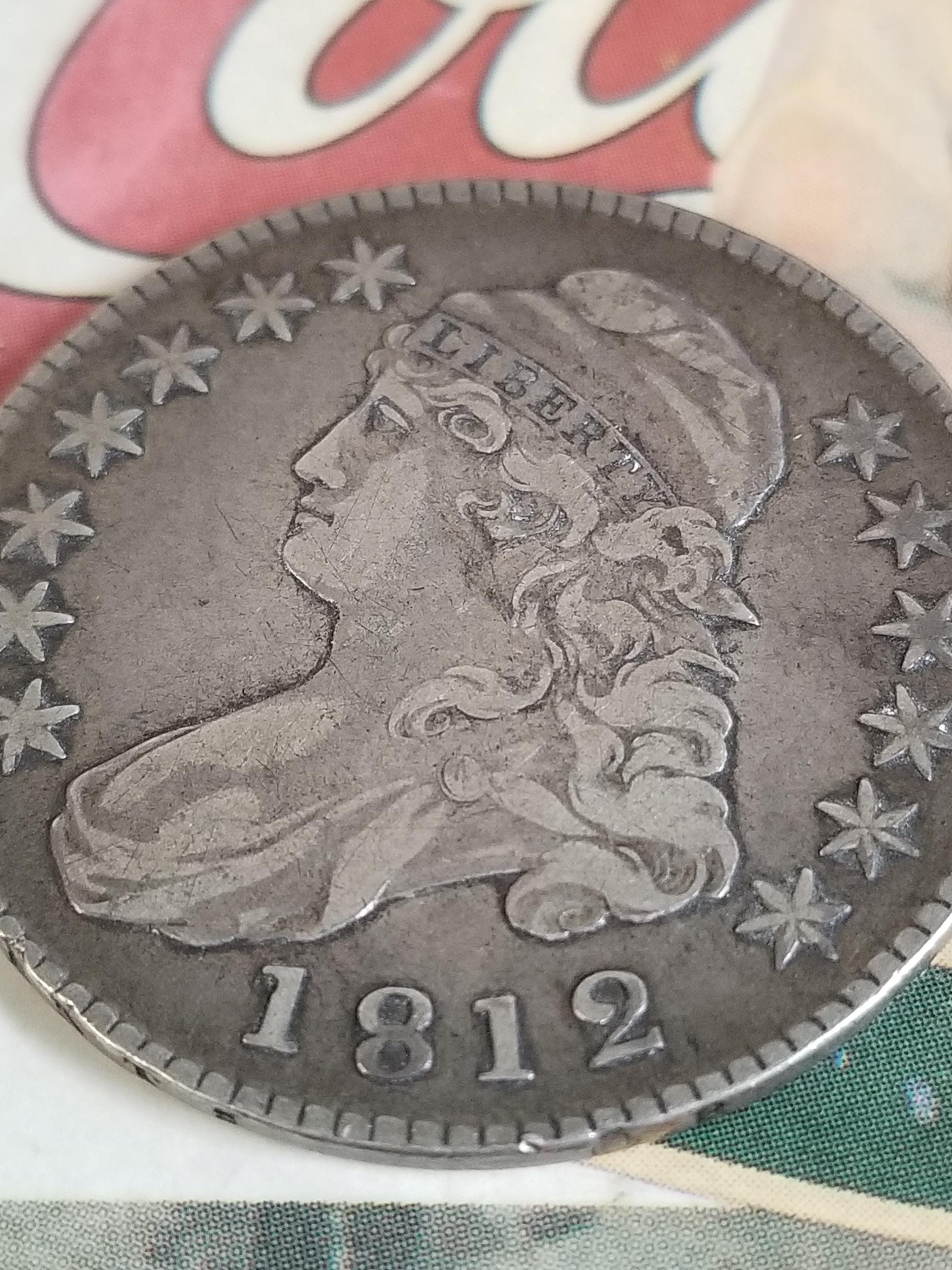 RESERVED Not for Sale Old 1812 Rare 50 Cents Half Dollar Capped
