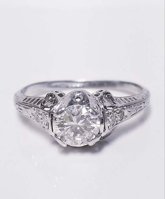 Sale Ring Size 6.5 Estate Platinum .75ct Diamond B