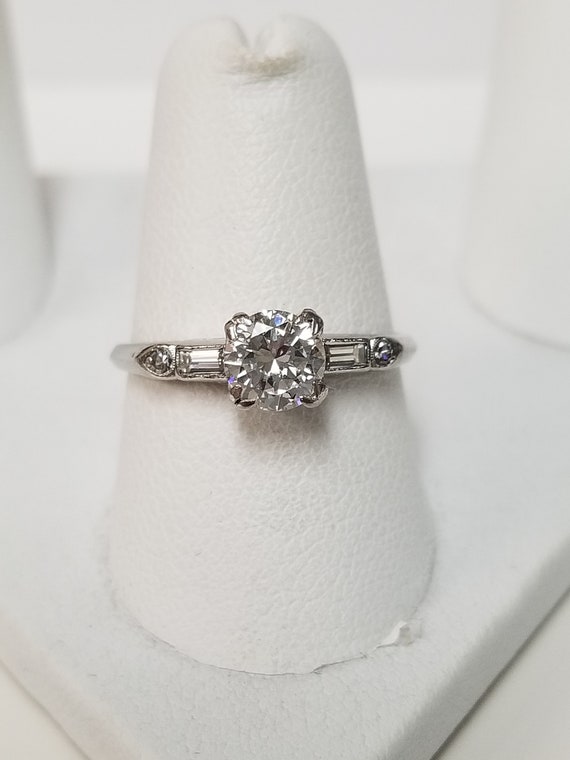 Sale Ring Size 7.5 Estate Platinum 1ct Diamond Bri