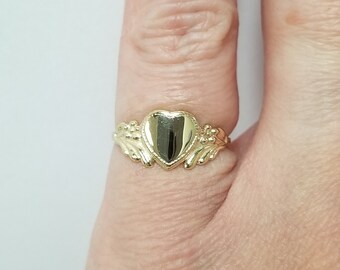 Ring Size 3 Estate 10k Yellow Gold Heart Midi Pinky