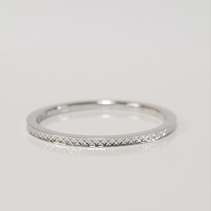Size 7 Estate 10k White or Size 8 or 8.5 10k Rose Gold Crisscross X Stackable Art Deco Wedding Stack Thumb Ring Band G101