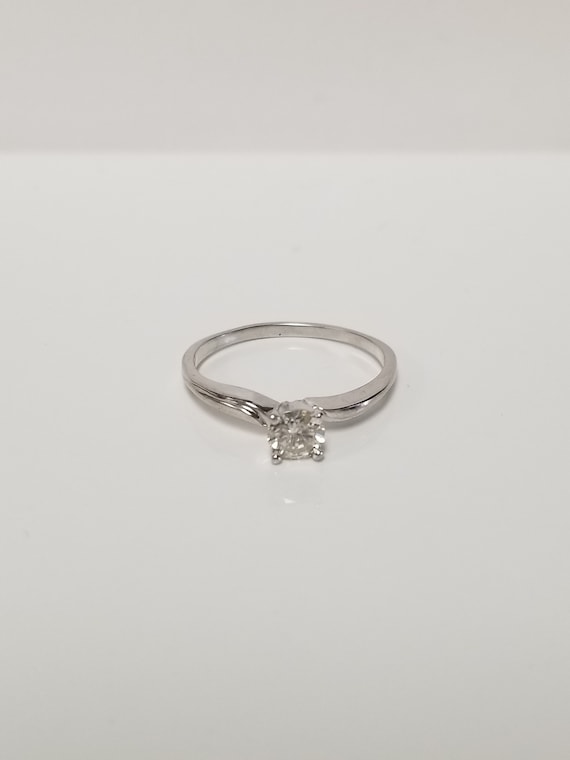 Size 9 Estate 14k White Gold .50ct Diamond Engagem