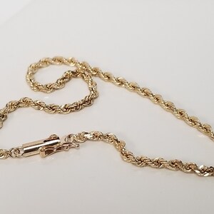 4.35 Grams 7.75" Estate 10k Yellow Gold 2.5mm Rope Design Bracelet Beach Sweetheart 7" 8" 2mm 3mm GS1367-02