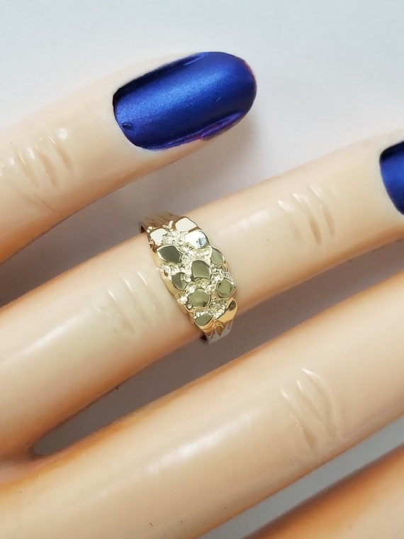 Size 4 5 or 6 Estate 14k Yellow Gold Nugget Ring Father Mom Daughter Son Band 5 6 7 G237 View 2