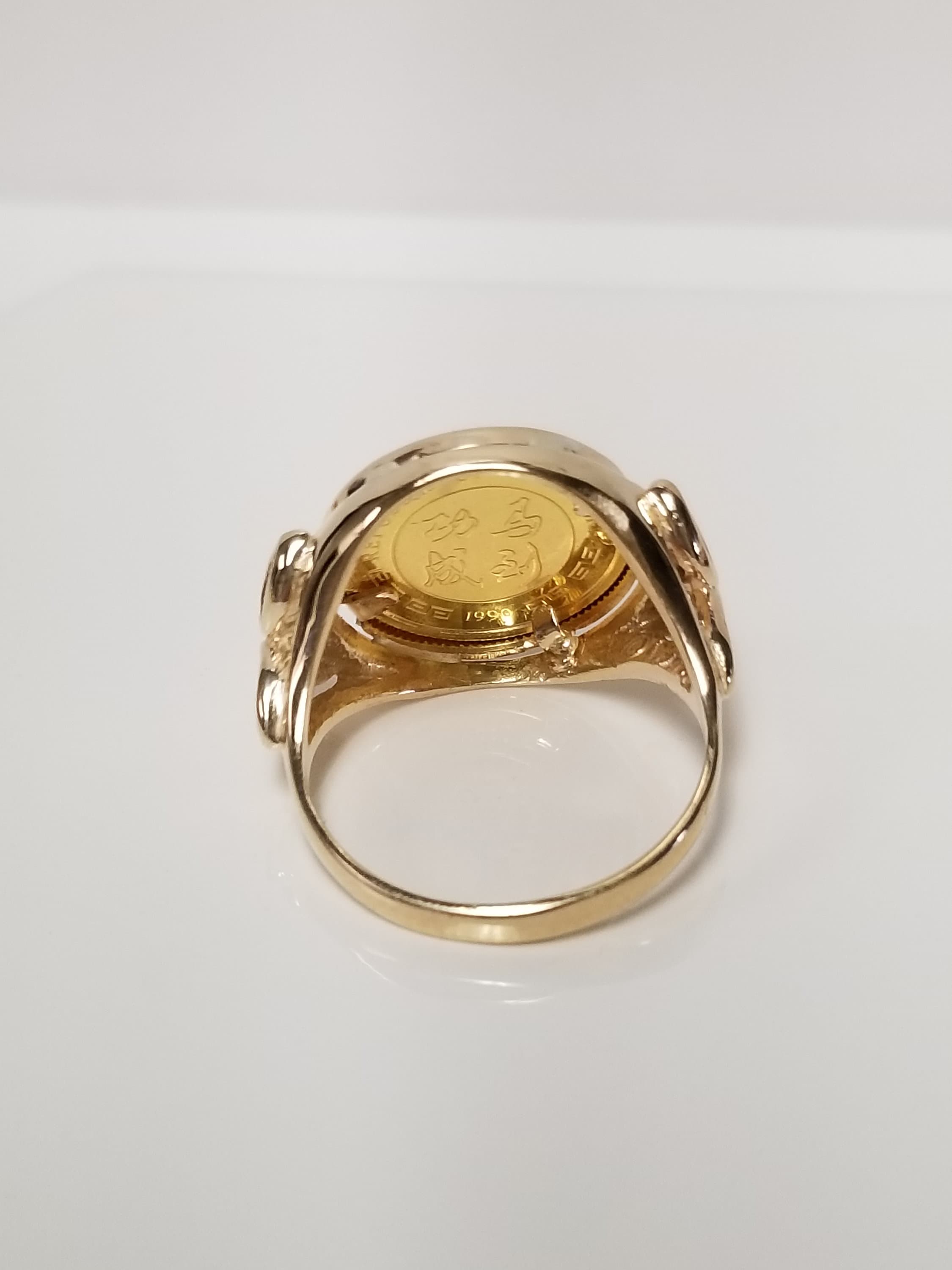 ゴールデンウィークラストSALE❕ ゴールド【 4mm×23mm 】18k Size 6 Estate 14k Yellow Gold 5 Singold Horse 1990 .999 1/20