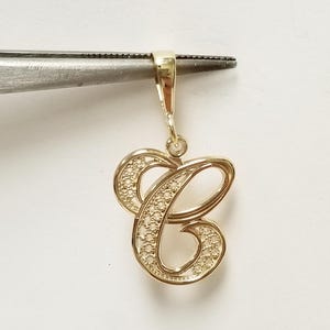1" Estate 10k Ouro Amarelo Monograma C Inicial Capital Pingente Charme Letra G544