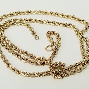 2.72 Grams Sale 17.75" Estate 14k Yellow Gold 2.5mm Rope Chain Necklace Anniversary Sweetheart 18" 19" 2mm 3mm GC7