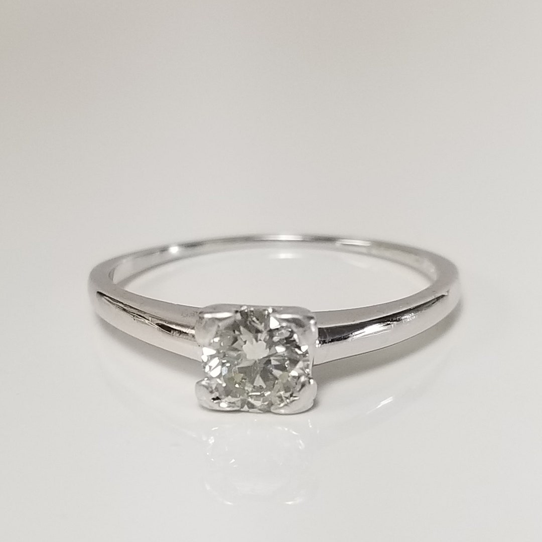 Sale Ring Size Estate Platinum Diamond Brilliant Cut