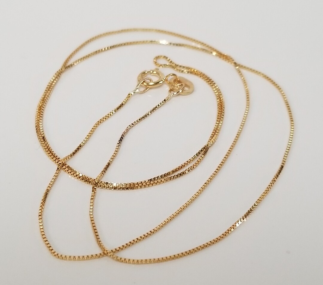 20 Estate 14k 585 Yellow Gold 1mm Box Link Necklace Chain G603 - Etsy 20 Estate 14k 585 Yellow Gold 1mm Box Link Necklace Chain G603 - Etsy