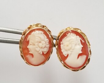 Real cameo earrings Clearance