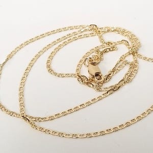 Sale 18&quot; Estate 14k Yellow Gold Flat 1mm Anchor Mariner Necklace Chain Anniversary Birthday 17&quot; 20&quot;  2mm G242