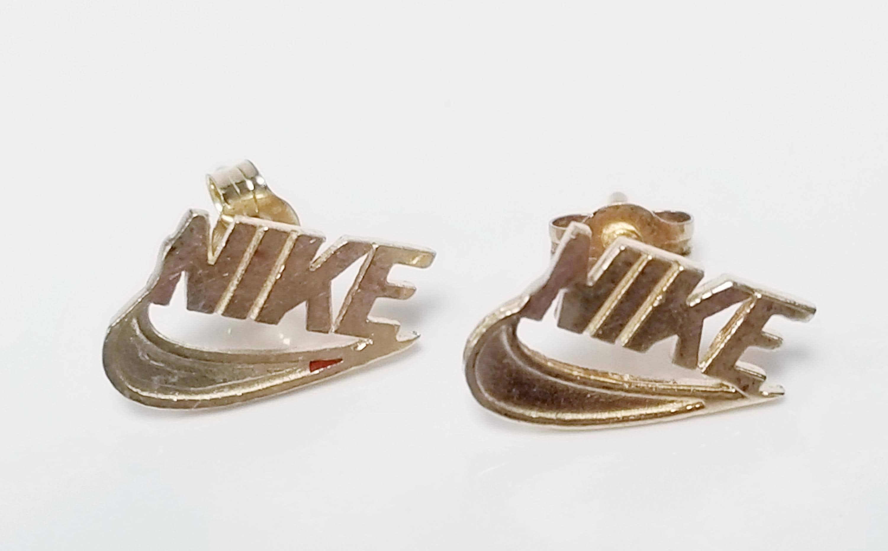 Gold Nike Swoosh Nike X Supreme Earrings Stud Earrings Supreme X