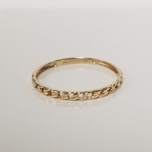 Size 5 or 7 Estate 14k Yellow Gold Twist Rope Chain of Love Wedding Ring Sweetheart Band Promise 11 G557