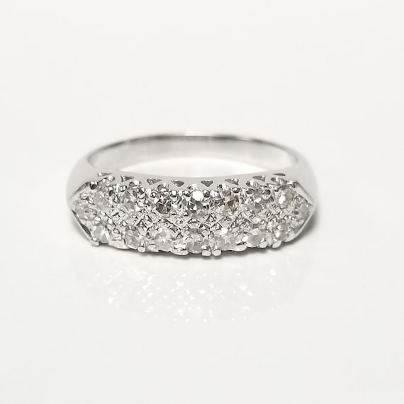 3.73 Grams Sale Size 6.5 Estate 14k White Gold .35ct Diamond Single Cut Ring Antique Engagement Wedding Band Anniversary