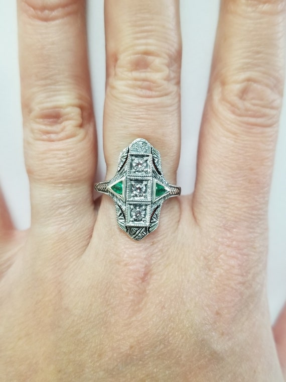 Ring Size 6 7 or 9 Estate Sterling Silver 925 Natural .30ct White