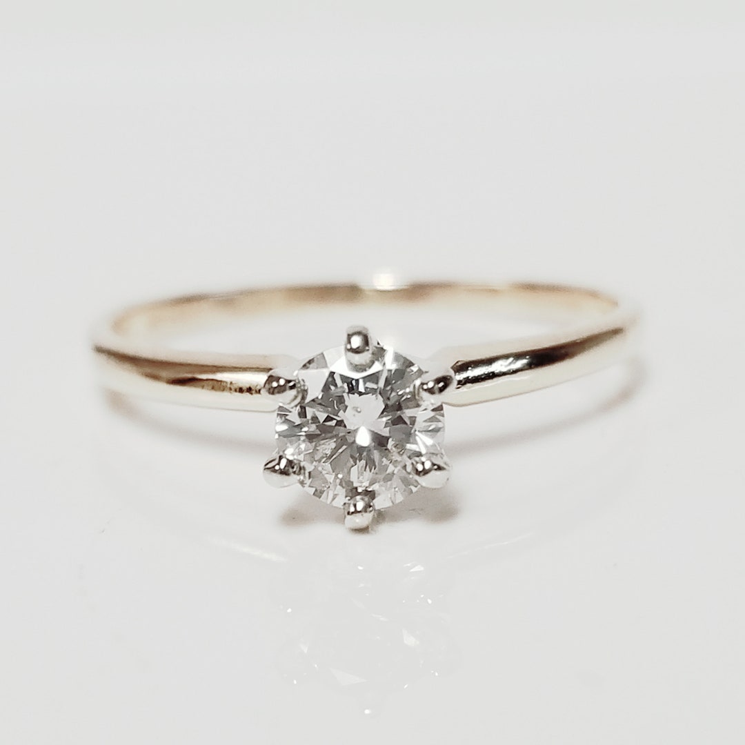 THE GREAT ESTATES グリニッチ SI2 G Sale Size 7.25 Estate 14k Yellow White Gold .50ct