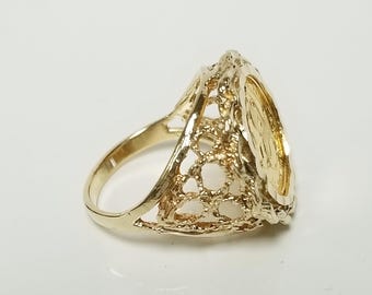 5.29 Grams Size 6.5 Estate 10k Yellow Gold Panda 1985 .999 1