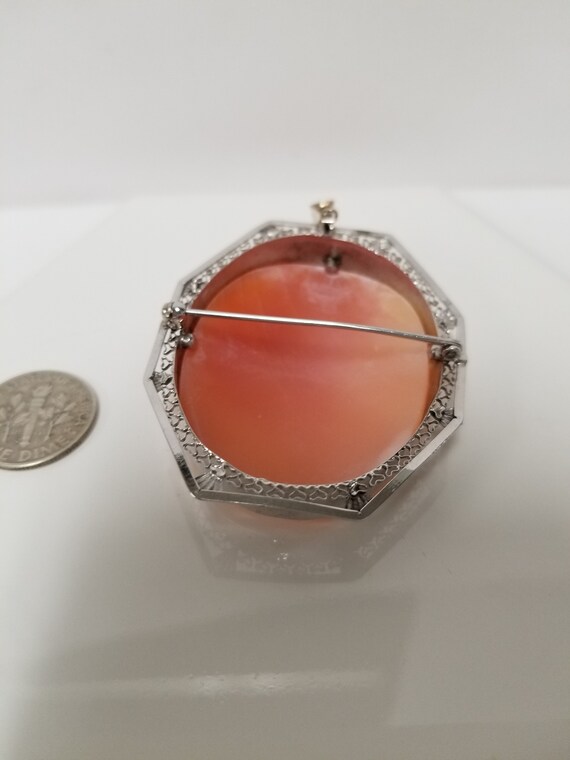 14.12 Grams Sale 2" Estate 14k White Gold Cameo F… - image 7