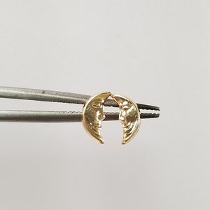 Verkauf neue 14k Gelbgold Hälfte 7mm Mond Schraub Post Verschlüsse Ohrstecker Jubiläum Geburtstag G259