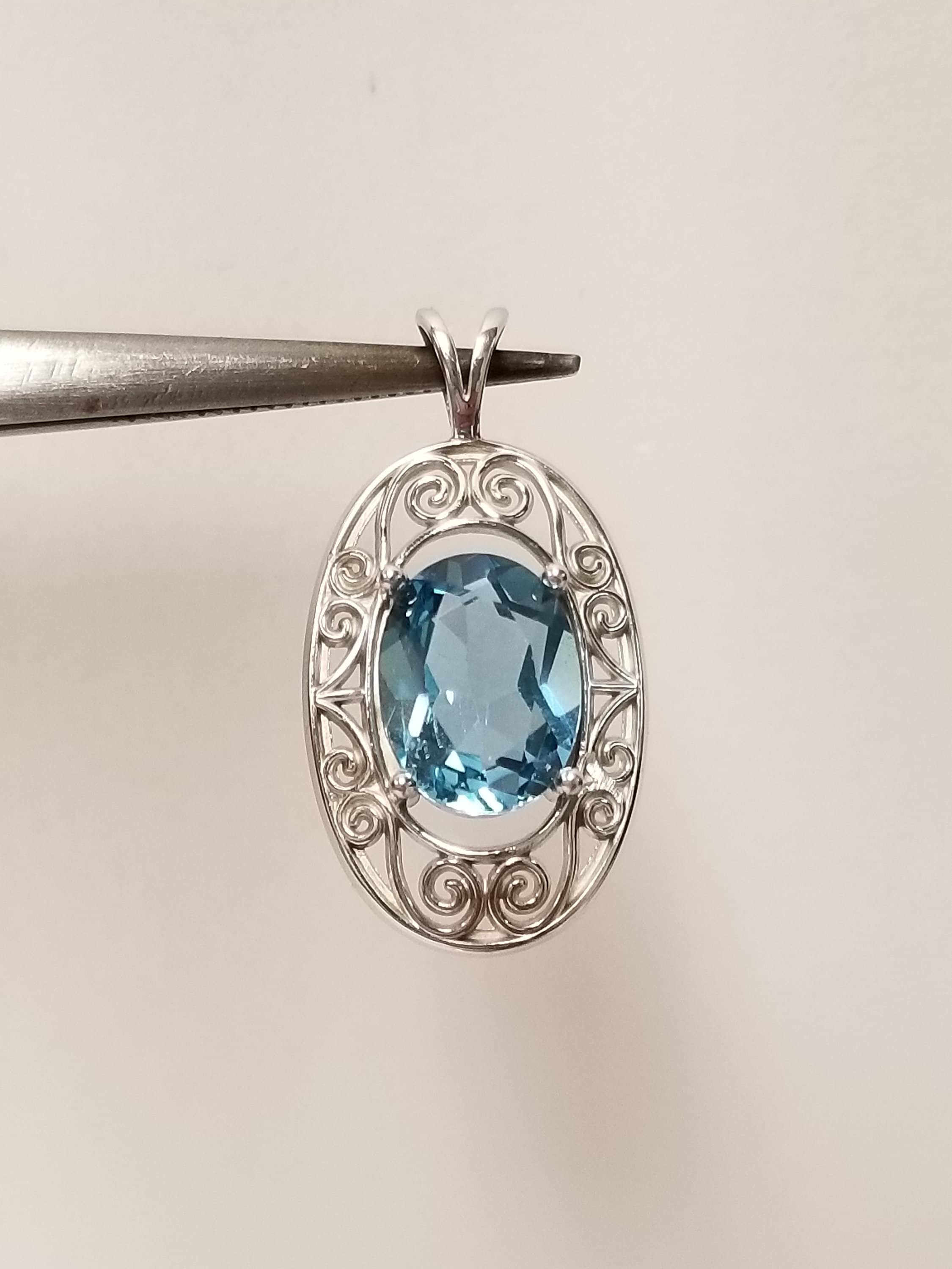 SILVER ブルートパーズ ダイヤ 10.0 0.02 Fancy Light Gray 0.092ct SI-1 天然グレーダイヤモンドルース
